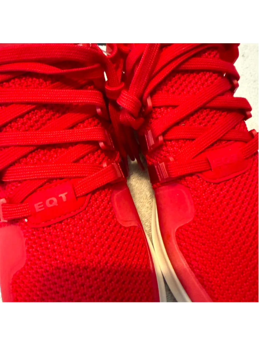 Men's Adidas EQT ADV Sneakers Red and White Size 9